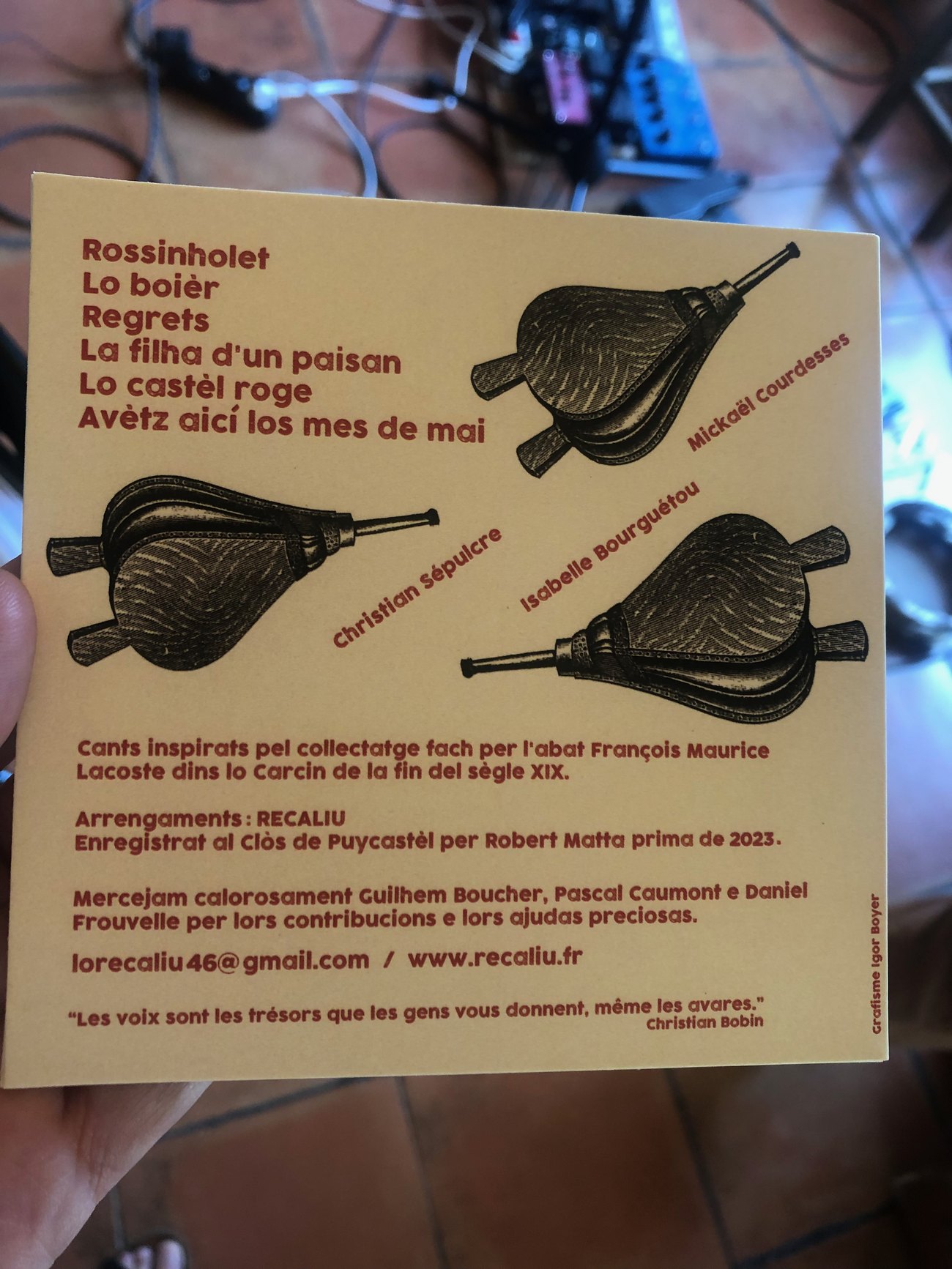 Verso du CD